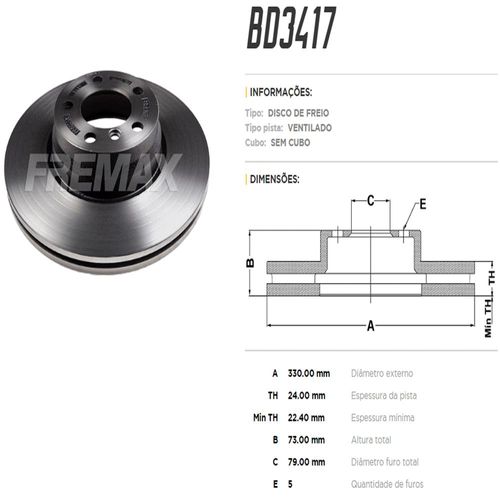Disco Freio Dianteiro Bmw 328 2012 Em Diante
