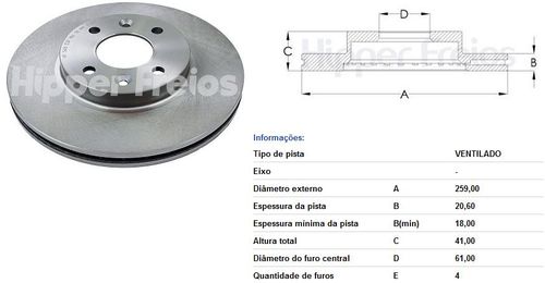 Disco Freio Dianteiro Renault Clio 1.6 1997 A 2016 Ventilado