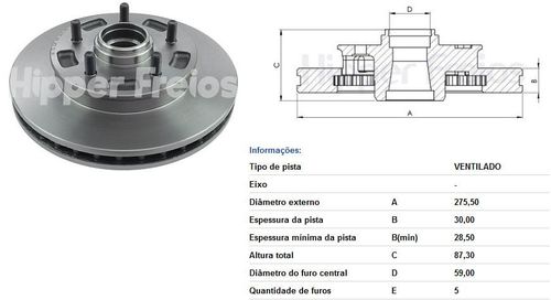 Disco Freio Dianteiro S-10 4X2 1998 A 2011 Ventilado