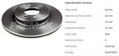 Disco Freio Dianteiro Hyundai Hb20 1.0 12V 2013 A 2022