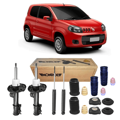 Kit 04 Amortecedores Fiat Uno Vivace 2010 + Kits + Coxim