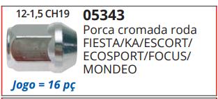 Porca Roda Fiesta Ka Escort Zetec Focus Cromada Fechada