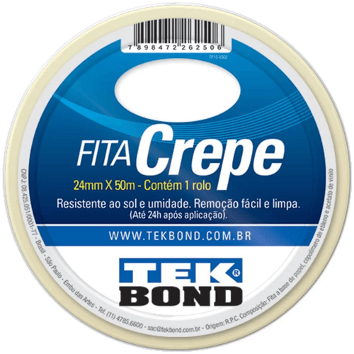 Fita Crepe 24mm X 50m - Tek Bond