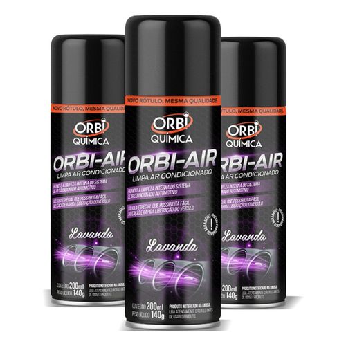 Limpa Ar Condicionado Granada Aroma Lavanda 200ml Orbi - 3 Peças