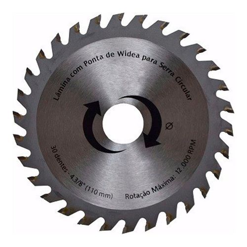 Kit 2 Discos De Serra Circular Com 30 Dentes 110mm