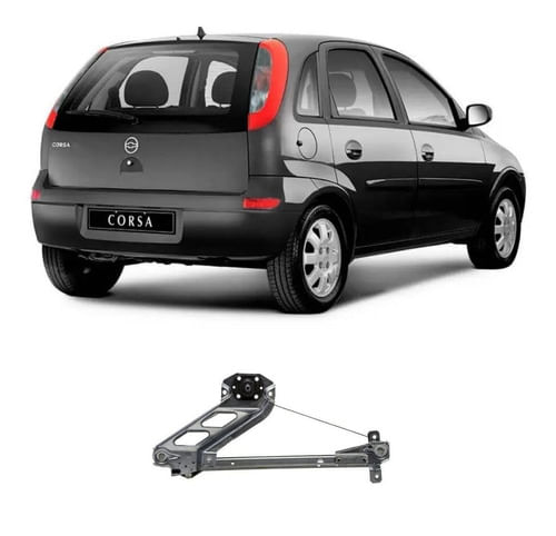 Máquina Vidro Mecânica Direita Corsa 2002 Em Diante