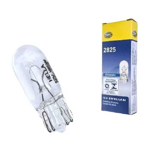 Lâmpada Base de Vidro 12V 5W T10 HEL2825 (KIT 10 Unidades)