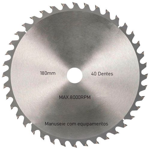 Kit 2 Discos De Serra Circular Com 40 Dentes 7" 180mm Para Madeira